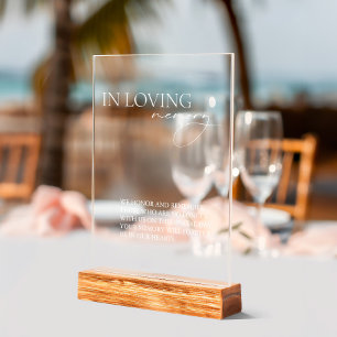 In Loving Memory Simple Wedding Acrylic Sign