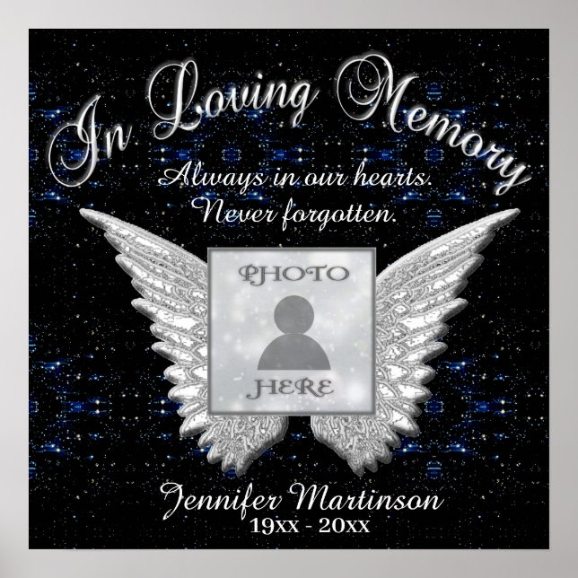 In Loving Memory Star Photo Yard Sign (Front)