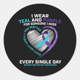In Loving Memory   Suicide Prevention Awareness  Classic Round Sticker