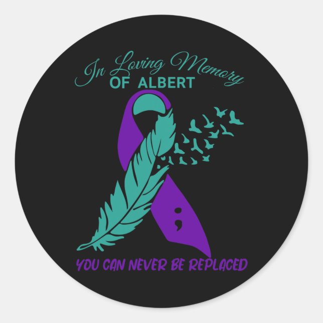 In Loving Memory Suicide Prevention Awareness  Classic Round Sticker (Front)