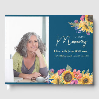In Loving Memory Sunflower 1 Photo Guest Book