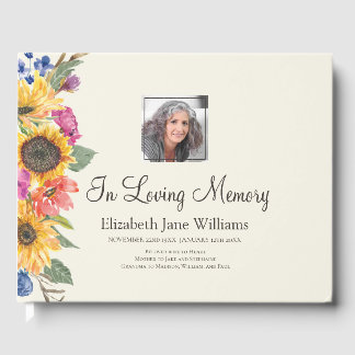 In Loving Memory Sunflower Guest Book