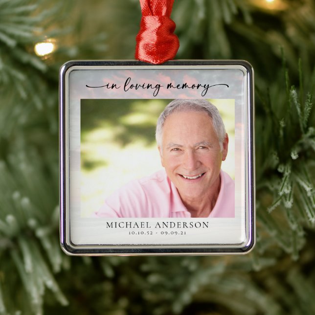 In Loving Memory Sunset Memorial Metal Ornament (Tree)