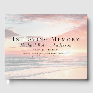 In Loving Memory Sunset Ocean Memorial Funeral Guest Book