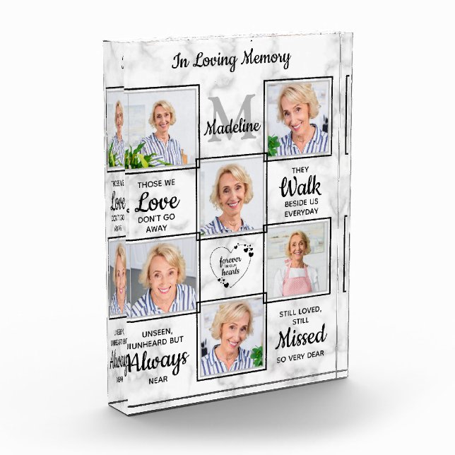 In Loving Memory Sympathy Keepsake Memorial Photo Block (Left)
