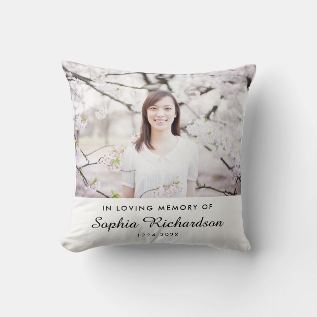 In Loving Memory | Sympathy Memorial Photo Cushion (Front)