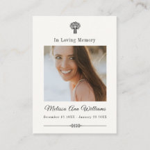 In Loving Memory Tree Funeral Memorial Card