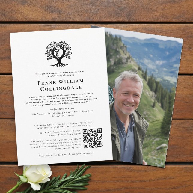 in loving memory tree pod funeral  invitation (Creator Uploaded)