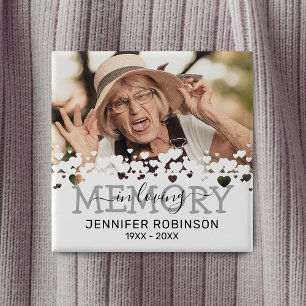 In Loving Memory Tribute Memorial 15 Cm Square Badge