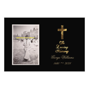 In Loving Memory Typography Golden Cross Photo