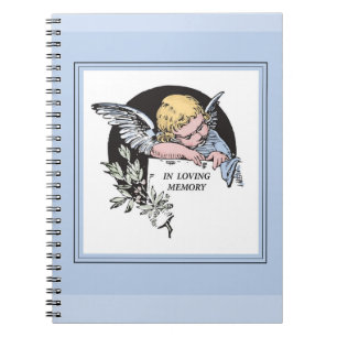 In Loving Memory Vintage Angel, Remembrance on Blu Notebook