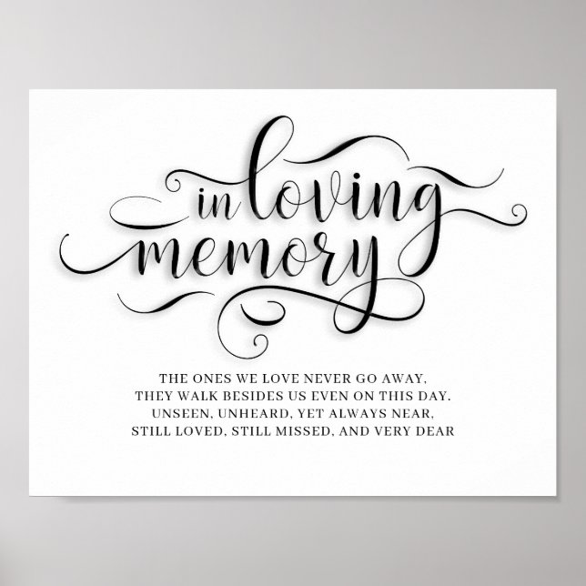 In Loving Memory Wedding Memorial Sign (Front)