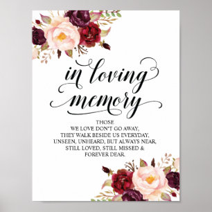 In loving memory Wedding Memorial Table Sign v13