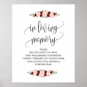 In loving memory Wedding Memorial Table Sign v13