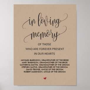 In loving memory Wedding Memorial Table Sign v2