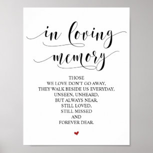 In loving memory Wedding Memorial Table Sign v23
