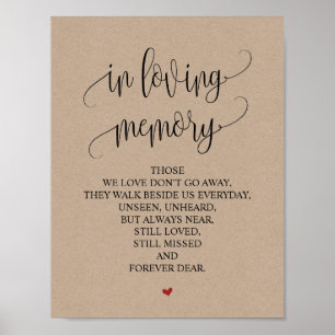 In loving memory Wedding Memorial Table Sign v4