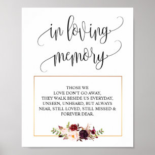 In loving memory Wedding Memorial Table Sign v5