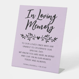 In Loving Memory Wedding Personalised Pedestal Sign