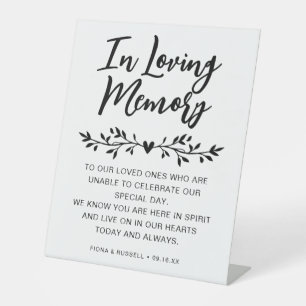 In Loving Memory Wedding Personalised Pedestal Sign