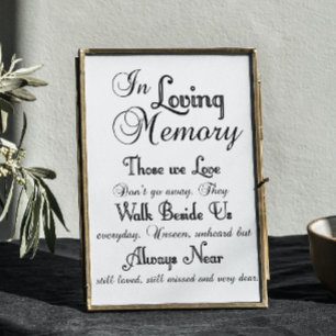 In Loving Memory Wedding Sign