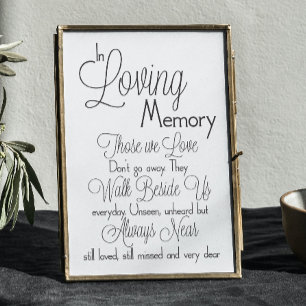 In Loving Memory Wedding Sign