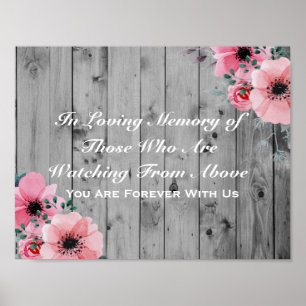 In Loving Memory Wedding Sign   Rustic Wood Floral