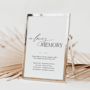 In loving memory wedding table sign