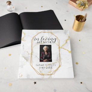 In Loving Memory with Photo marble Guest Book