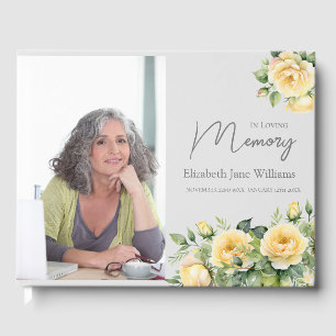 In Loving Memory Yellow Roses 1 Photo  Guest Book