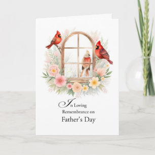 In Loving Remembrance on Fathers Day Cardinal Bird Card