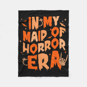 In Maid Of Horror Era Skeleton Hand Chelorette Wed Fleece Blanket