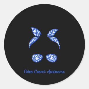 In March We Wear Blue For Colon Cancer Awareness M Classic Round Sticker