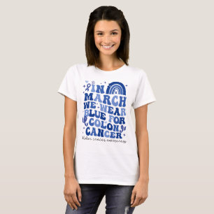 In March We Wear Blue For Colon Cancer Rainbow T-Shirt