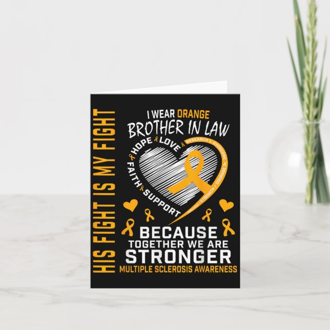 In March We Wear Orange Brother In Law Multiple Sc Card (Front)