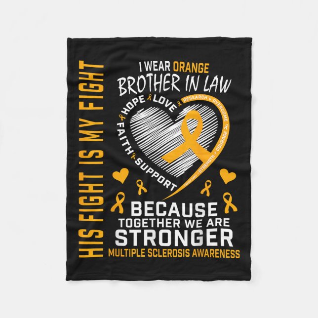 In March We Wear Orange Brother In Law Multiple Sc Fleece Blanket (Front)