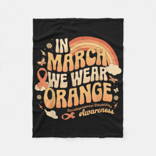 In March We Wear Orange - Developmental Disability Fleece Blanket