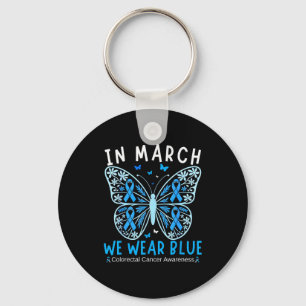 In march wear blue colon cancer awareness squad key ring