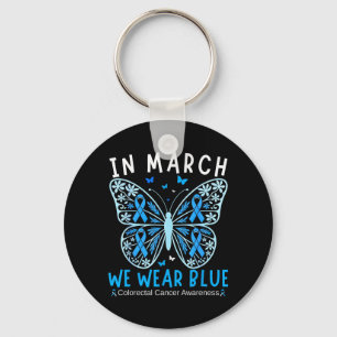 in March Wear Blue Colon Cancer Awareness Squad Key Ring