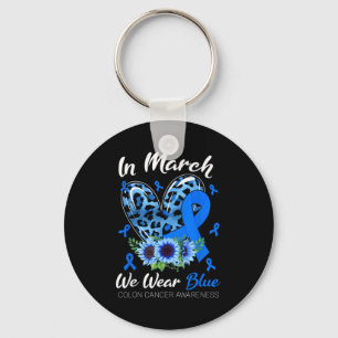 In march wear blue for colon cancer awareness blue key ring