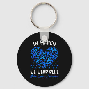 In march wear blue ribbon colon cancer awareness key ring