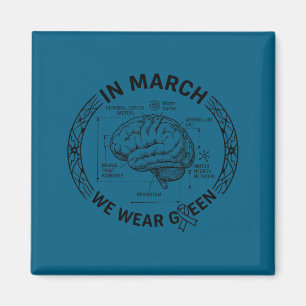 In march wear green cerebral palsy awareness brain magnet