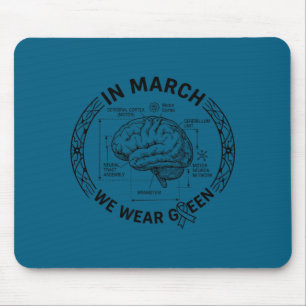 In march wear green cerebral palsy awareness brain mouse pad