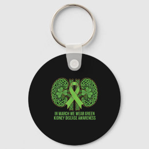 In march wear green kidney disease awareness key ring