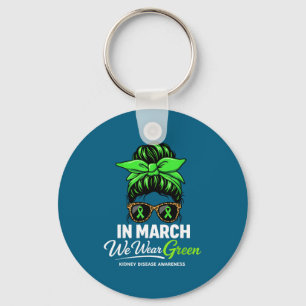 In march wear green kidney disease awareness messy key ring
