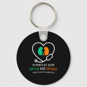 In march wear green orange kidney disease nurse key ring