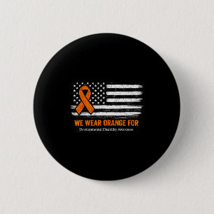 In march wear orange developmental disability 6 cm round badge
