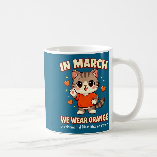 In march wear orange developmental disability coffee mug (Right)