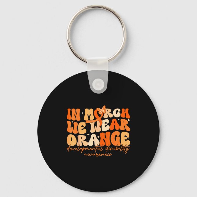 In march wear orange developmental disability key ring (Front)
