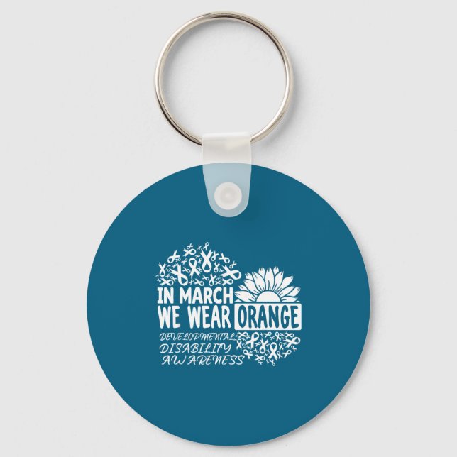 In march wear orange developmental disability key ring (Front)